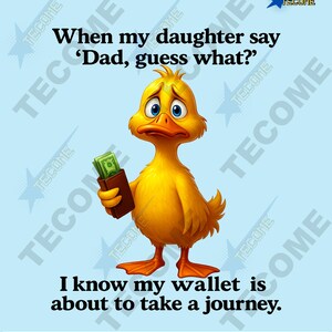 Cita divertida de papá pato / Chiste de hija de viaje de billetera / Lindo regalo para papá / Descarga digital / Archivo instantáneo de 300 DPI