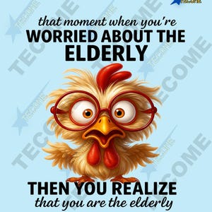 Frango Engraçado PNG | Frase de Humor de Idosos | Ideia de Presente para Melhor Amigo | Arte de Frango em Desenho Animado | Download Digital | Clipart de 300 DPI
