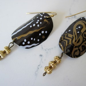Handmade Upcycled Tea Tin Earrings, Unique Artisan Made Earrings, One of a Kind Jewelry by Retro4U immagine 7