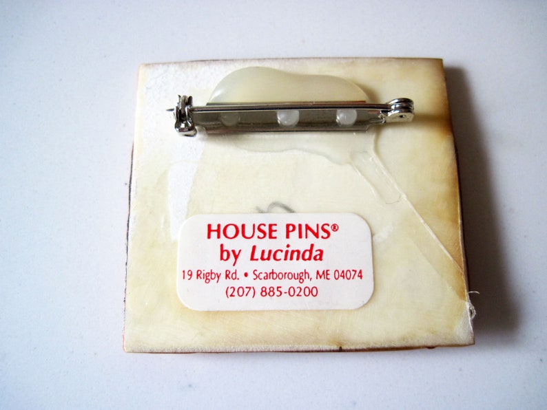 Vintage House Pins® by Lucinda Handmade Collectible House Cat Pin for Homeless Help Charity 1980's-90's image 4