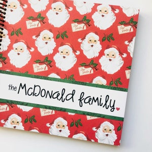 Vintage Santa Christmas Memory Book | A page for each year&#39;s Christmas Card & memories | Great Christmas gift for a family or teacher