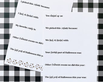 Halloween Interview Printable to accompany our Halloween memory book || Print out for each child to accompany their Halloween costume photos