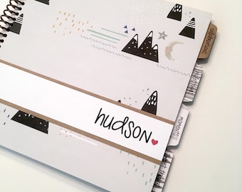 Personalized Baby Book * Baby Memory Book Boy * Boy Baby Book * Baby Album * Gift * Baby Book * Baby Scrapbook * Baby Journal * HUDSON