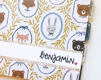 Gender neutral baby book with woodland animal cover | Personalized and a great gift for a baby shower or new mom | Minimalist & manageable