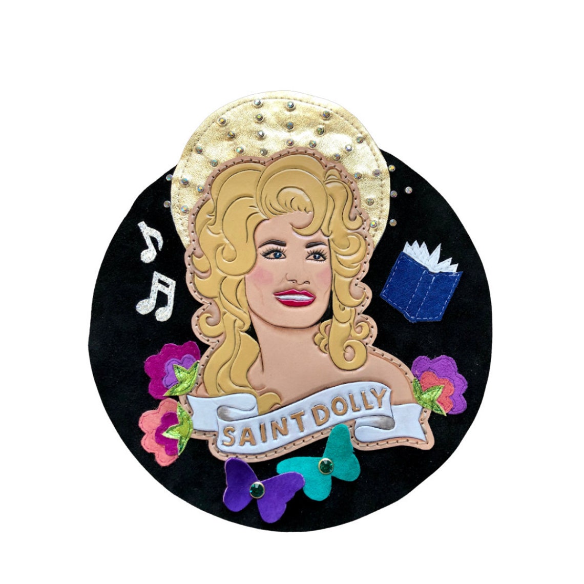 Large Handmade Leather Saint Dolly Patch Etsy