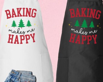 Tablier de cuisine de Noël, tablier équipe de pâtisserie, tabliers de famille de Noël, tablier de cuisine de Noël, tablier de maman de Noël, Q012
