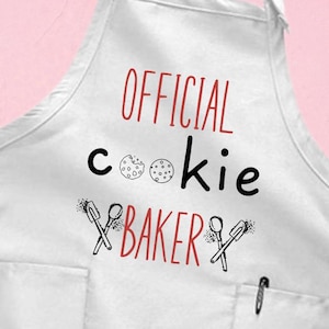 Tablier de Noël officiel Cookie Baker, cadeau de fête des fêtes pour femme et homme, tablier de chef cuisinier, Q026