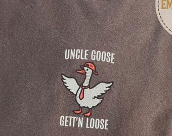 Embroidered Uncle Silly Goose Shirt, Cool Uncle Club Tshirt, Funny Goose Lover Gift, New Pregnancy Announcement, Tee for Uncle to Be, E018