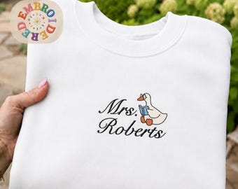Funny Teacher Goose Sweatshirt, Customized Name Classroom Crewneck, Silly Goose Sweater