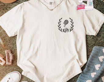 Personalized Tennis Embroidered T-Shirt, Embroidered Monogram, E127