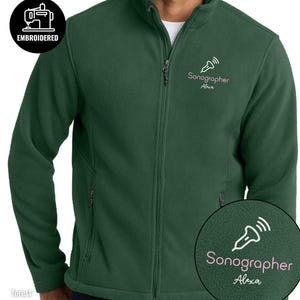 Sonographer Full Zip Jacket: Ultraljudsteknikkläder, Broderad jacka för sjukvård