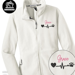Broderad veterinärmedicinsk jacka med hel dragkedja för kvinnor, specialdesignad veterinärsjuksköterska, veterinärstudentoutfit, B030