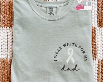 Embroidered Dad Custom Lung Cancer T-Shirt, Lung Carcinoma, Lung Cancer Awareness Shirt, Cancer Survivor, E276