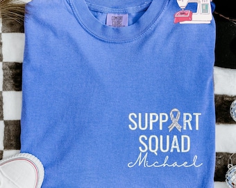 Custom Parkinson's Disease Awarness Embroidered T-Shirt, Personalized Parkinsons Gifts, Support Squad Tee, E282