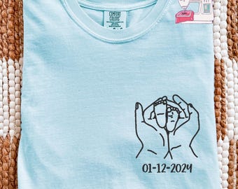 Customized Pregnancy and Infant Loss Awareness T-Shirt, Embroidered Custom Date Shirt, E283