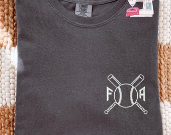 Customized Baseball T-Shirt, Mom Baseball Shirt, Custom Initial Name Baseball Shirt, Game Day Shirt, E179