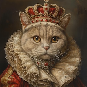 Custom Renaissance Pet Portrait, Royal Pet Portrait, Birthday Gift,Dog Art Regal Pet Portrait,Pet Loss Gift, Dog Passed Away,King Queen Pet