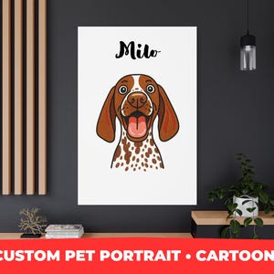 Custom Cartoon Pet Portrait from Photo • Digital Download Dog / Cat Illustration • Personalized Pet Art Print Gift