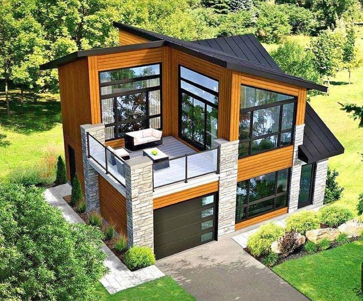 CONTEMPORARY HOUSES Pack 10 Houses - Second Floor Deck House Plan - Etsy