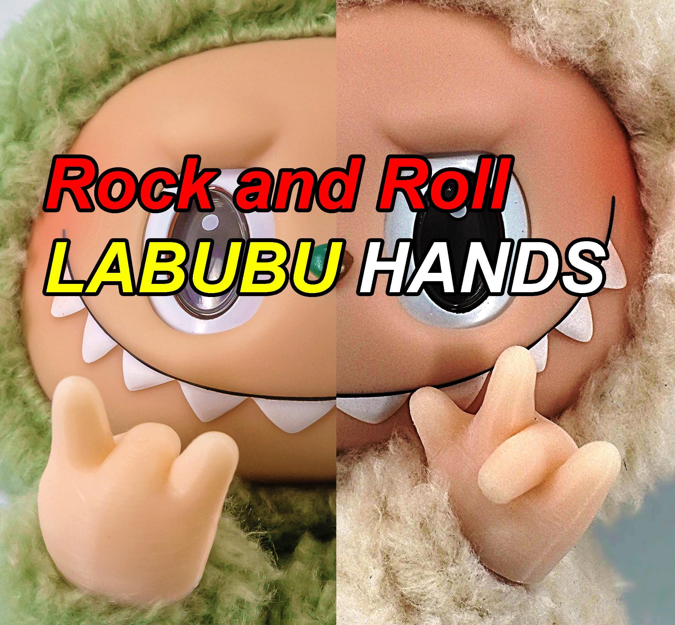 Labubu -  Rock and roll Hand – I love you Hand - Detachable 3D Printed Accessory, Funny Pose Part for Labubu Custom Figure