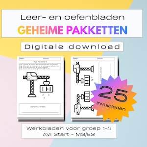Secret Package Worksheets | Set of 25 digital PDFs for children aged 4-8 | Deciphering letters & language games