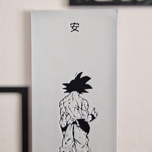 Stampa 3D Goku Potenza & Zen | Dragon Ball Arte Murale 13x7.5cm | Decorazione Anime Bicolore | Regalo Fan DBZ | Ideogramma 安