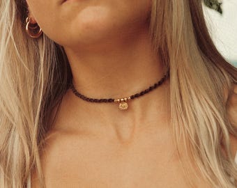 Necklace | Choker | Sun Charm | Macrame | Boho Necklace | Jewelry | Gold | Gift Idea | Gift for Her | Festival Jewelry | Handmade
