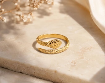 Snake ring | Snake ring | Open ring | Adjustable | Snake jewelry | Gift | Gift idea | Minimalist | Gold | Unisex
