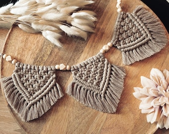 Macrame Boho Bunting | Macrame Garland | Gift Idea | Gift | Decoration | Minimalist | Handmade | Camper | Caravan Decor