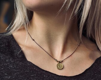 Necklace | Charm Necklace | Pendant | Customizable | Macrame Boho | Gift Idea | Festival Jewelry | Brass Pendant | Handmade