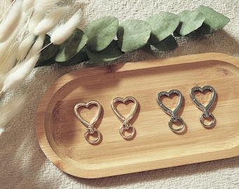 Carabiner | Snap hook | Keychain | Heart carabiner | Craft supplies | Clasp | DIY | Rotatable | Gold | Silver | Zinc