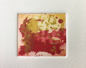 Red & Yellow.  Two plate sugar lift aquatint etching.