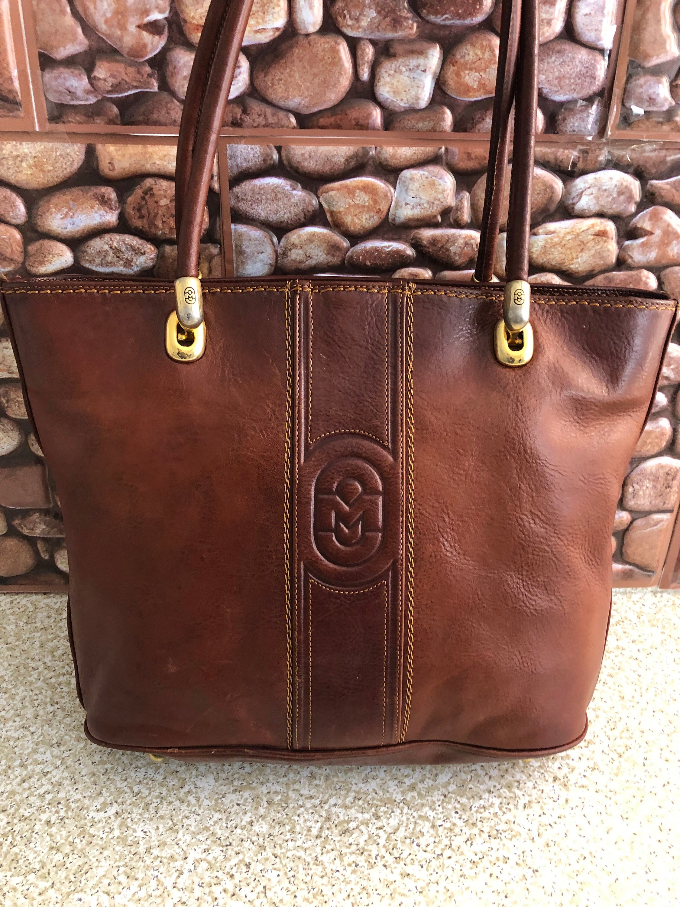 Marino Orlandi Medium Purse AMORE Logo Printed Leather Retro Messenger Bag  Italian Designer Handbag: Handbags