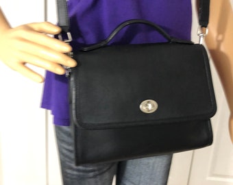 Sale Vintage Coach Black Leather Cross Body Court Bag Style Sale Vintage Coach Black Leather Cross Body Court Bag Style