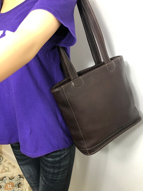 Vintage Coach dark brown leather Bleeker Tot
