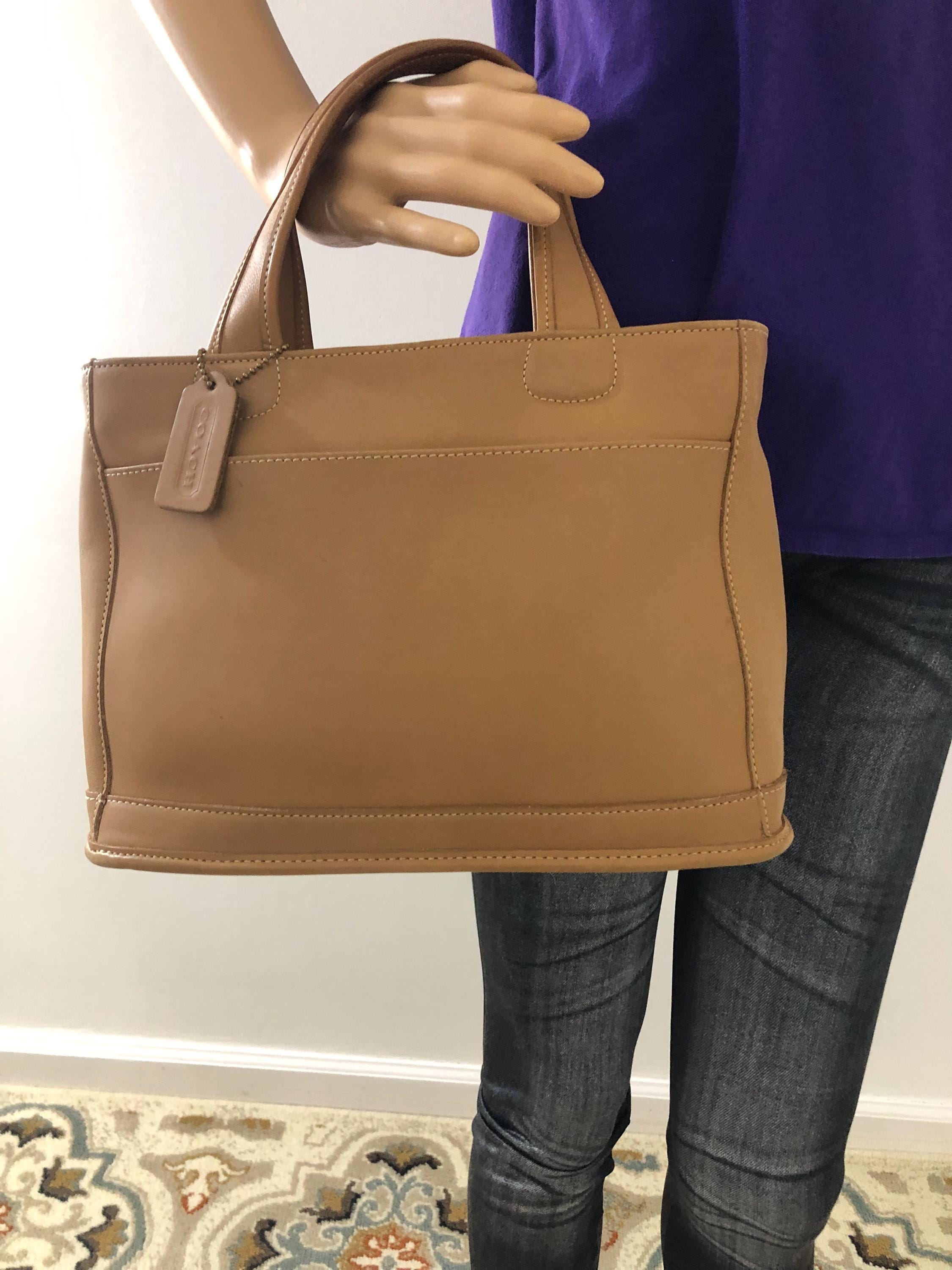 Vintage Coach Tan Brown Leather Bleecker Satchel Handbag Style