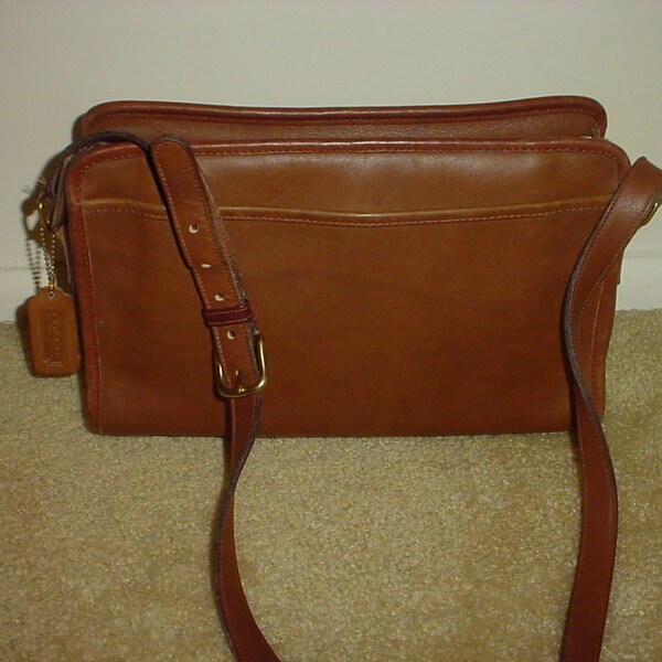 Authentic coach  brown leather  shoulder bag .