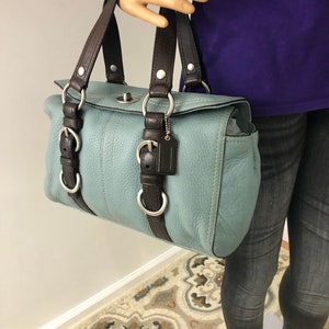 Every thing must go Sale Vintage Coach blue / brown pebbled leather Chelsea satchel/shoulder bag style (12334