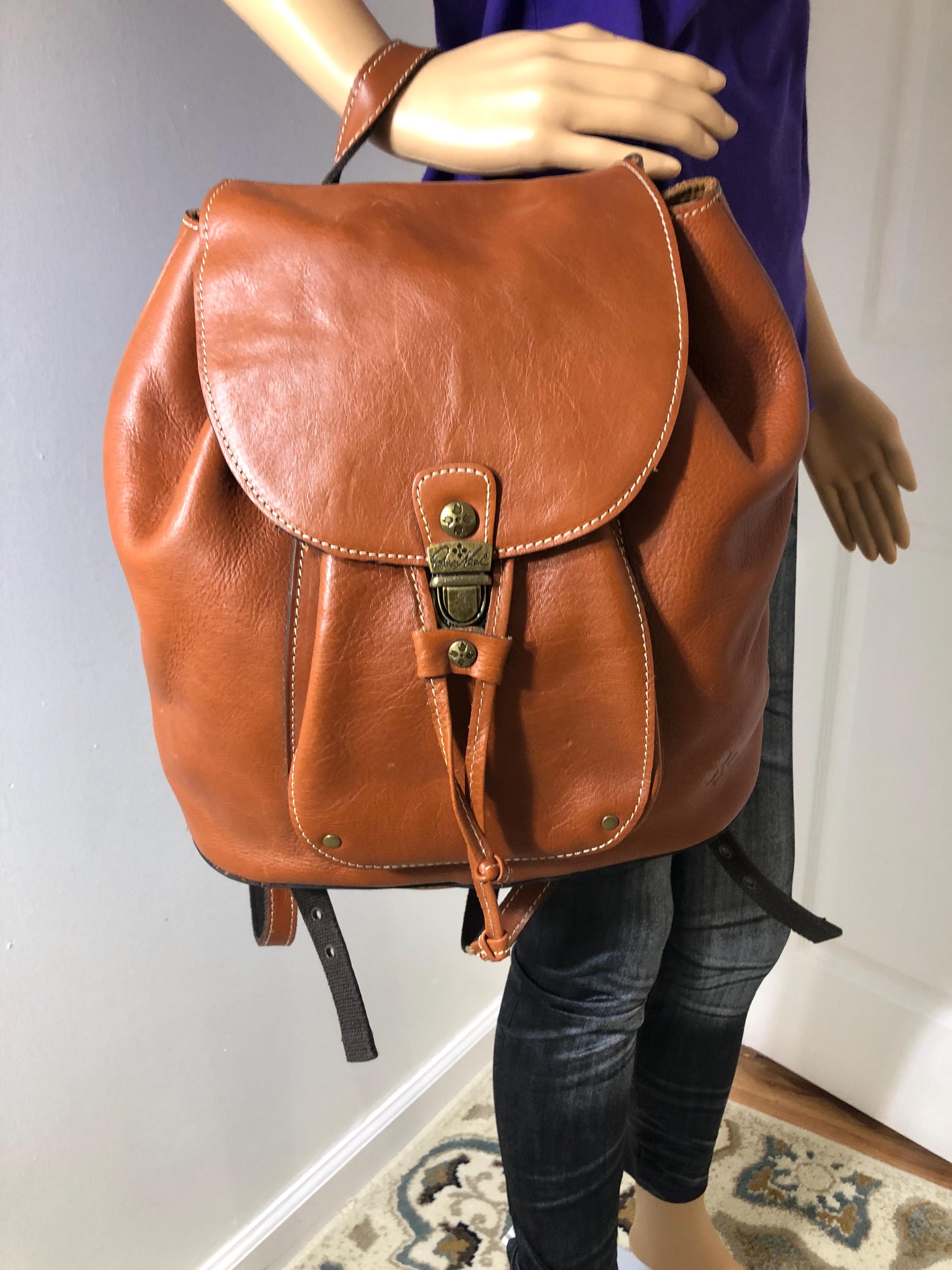 Patricia Nash Chestnut Woven Leather Drawstring Backpack Patricia Nash Alencon Heritage Leather Backpack - YouTube main image 3