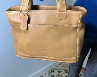 Vintage Coach Brown Leather Bleeker Satchel Tote Bag Style 9303 - Etsy