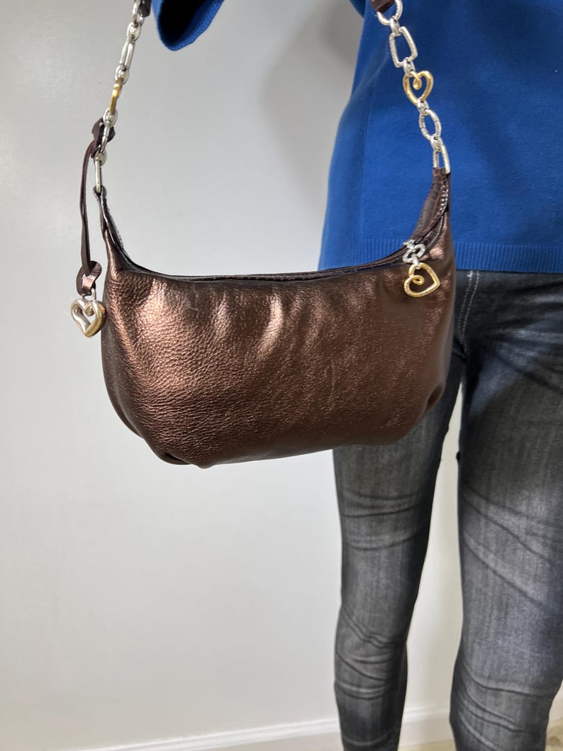 Vintage Brighton brown leather Hobo shoulder bag . image 1