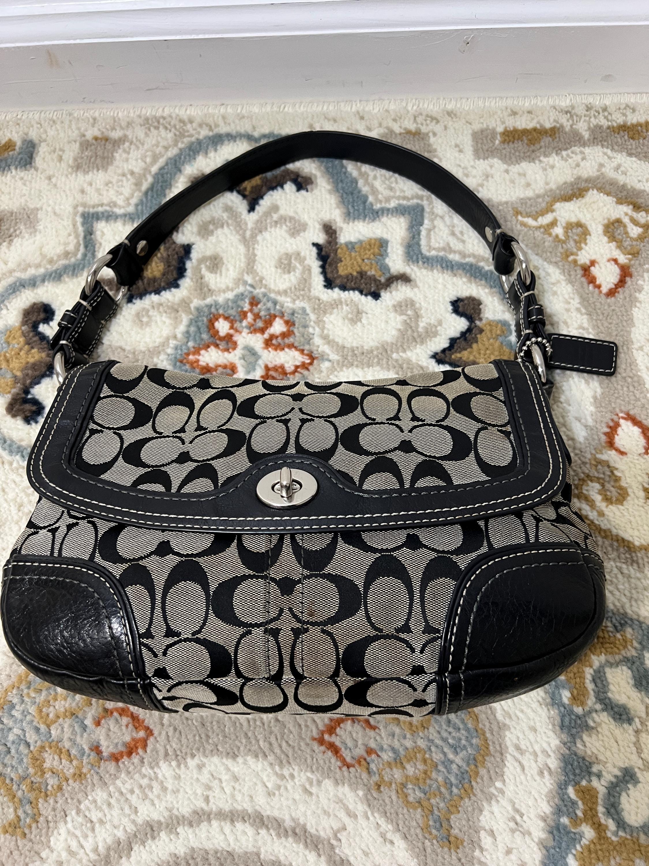 Coach Black Signature Shoulder Bag - Etsy