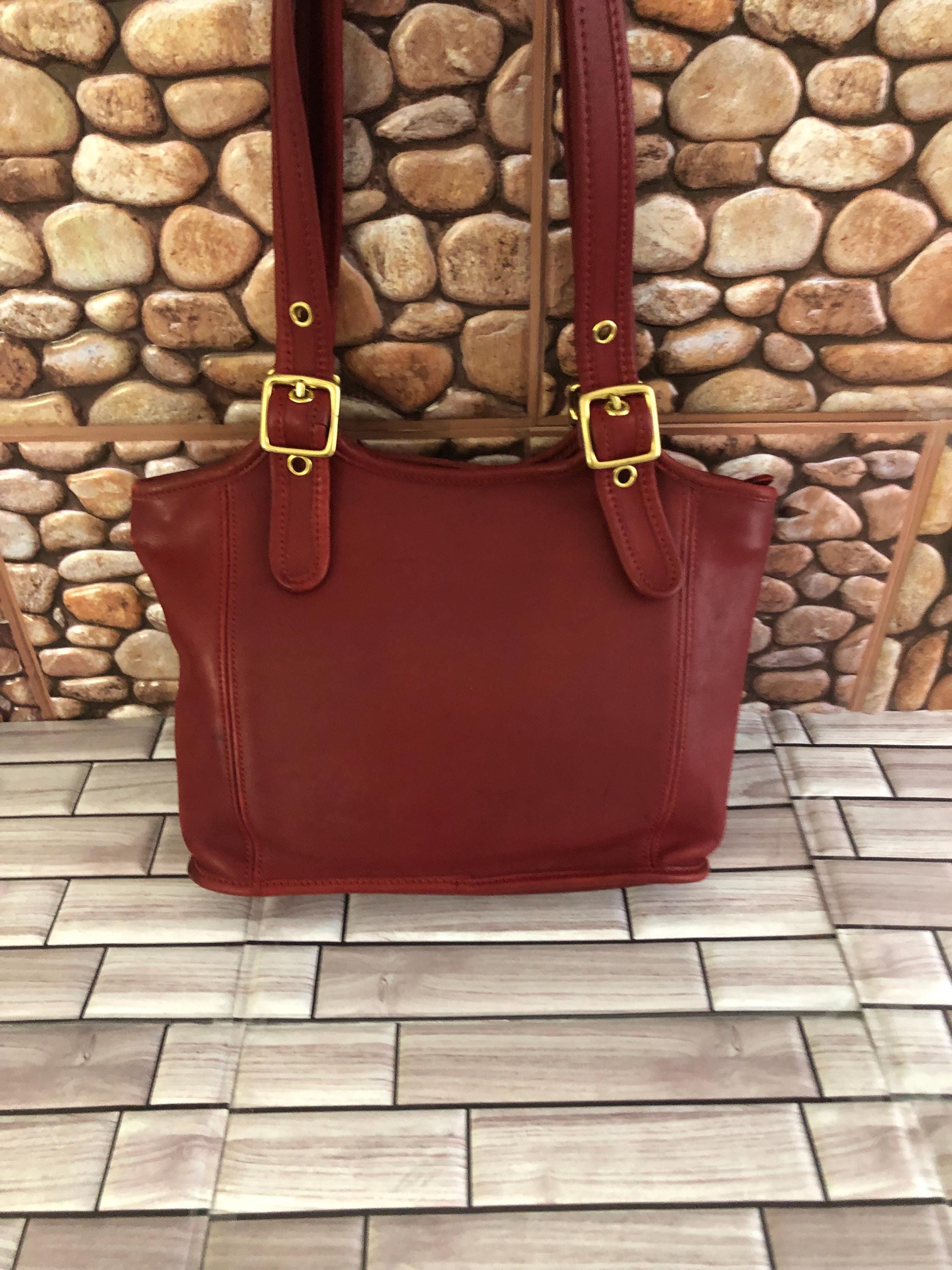 Every Thing Must Go Sale Vintage Coach Red Leather Tote Bag