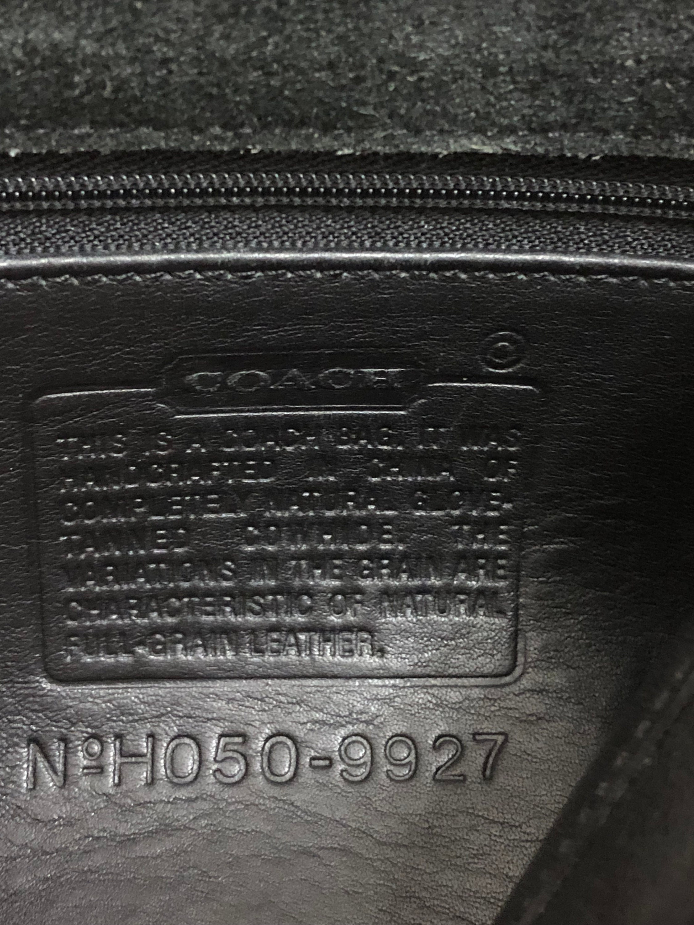 Vintage Coach Black Leather Cross Body Willis Tote Bag Style H050