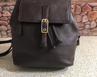 Every thing must go Sale Vintage Coach dark brown leather backpack bag styl 9858 .