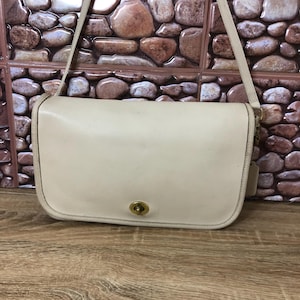 vintage coach old ✨ ivory White bag VINTAGE 80s 90s off White Beige COACH Designer High Quality