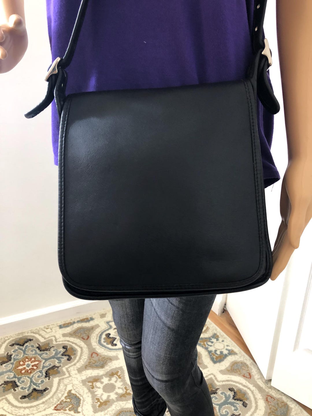 バッグ Coach Legacy Turnrock Slim Flap Leather Vintage Coach Legacy Slim Flap Black Style 9592 - Etsy