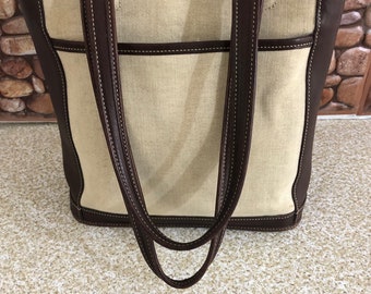 Every thing must go Sale Vintage Coach  Canvas & brown leather trim Bleeker  tote bag .style 6122