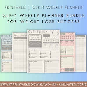 GLP-1 Weight Loss Tracker Bundle: Weekly Injection Journal (PDF)