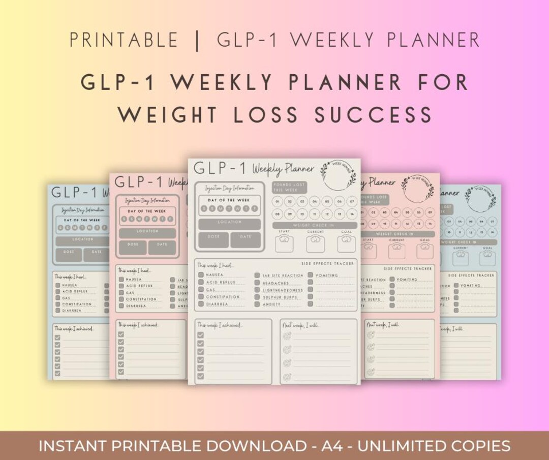 GLP1 Weight Loss Tracker | Tirzepatide Weekly Journal | GLP1 Injection ...